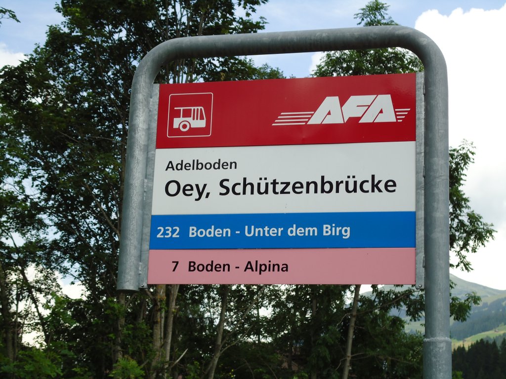 (127'964) - AFA-Haltestelle - Adelboden, Oey, Schtzenbrcke - am 11. Juli 2010