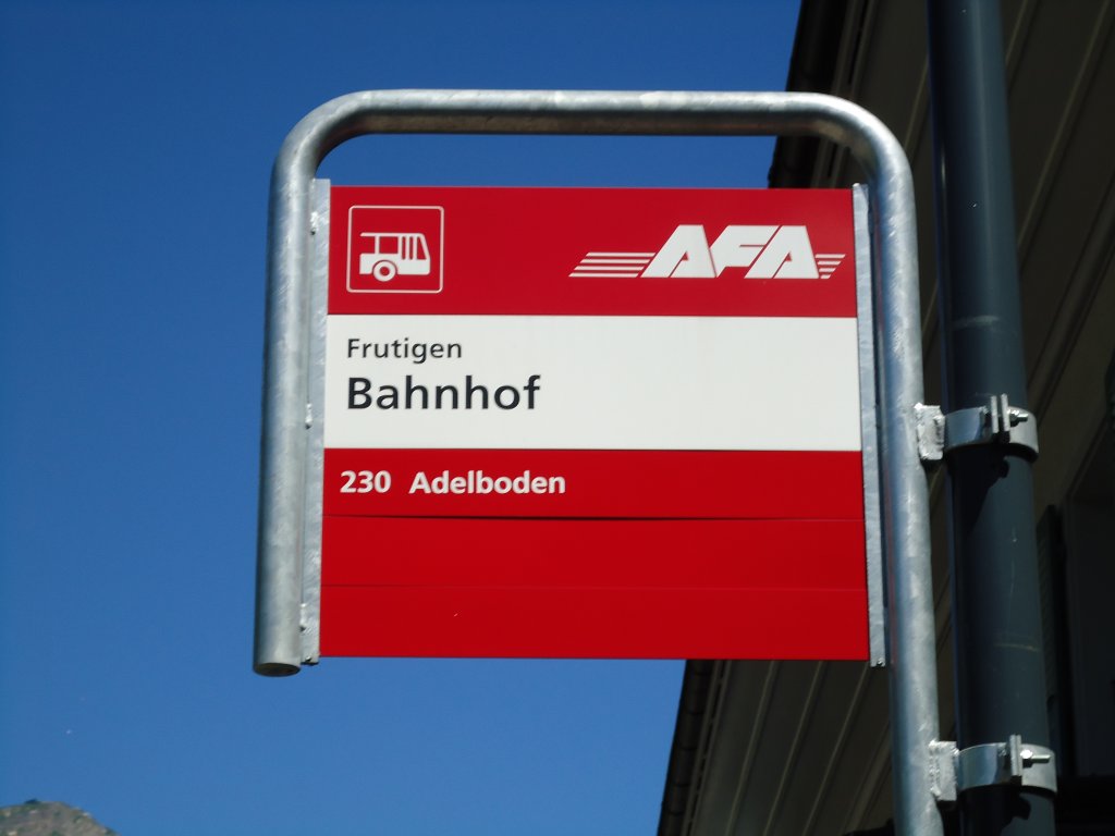 (128'167) - AFA-Haltestelle - Frutigen, Bahnhof - am 1. August 2010