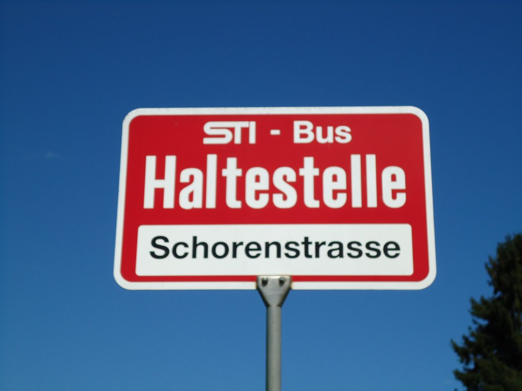 (128'183) - STI-Haltestelle - Thun, Schorenstrasse - am 1. August 2010
