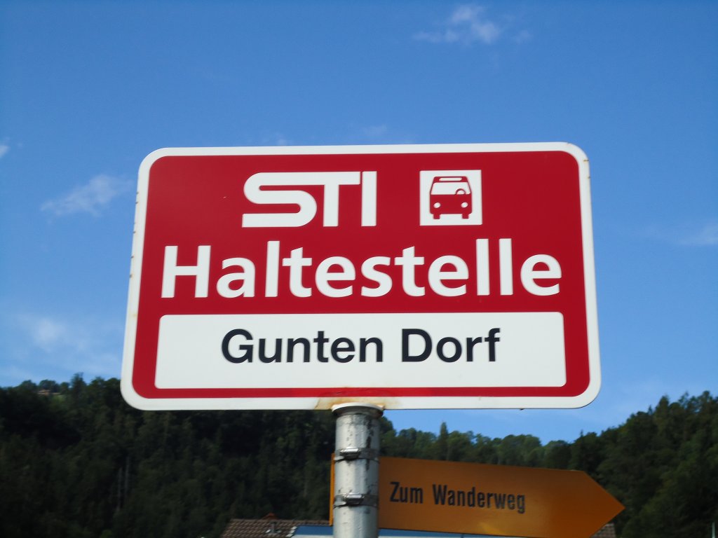 (128'226) - STI-Haltestelle - Gunten, Gunten Dorf - am 1. August 2010