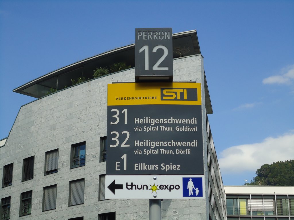 (129'301) - STI-Haltestelle - Thun, Bahnhof - am 4. September 2010
