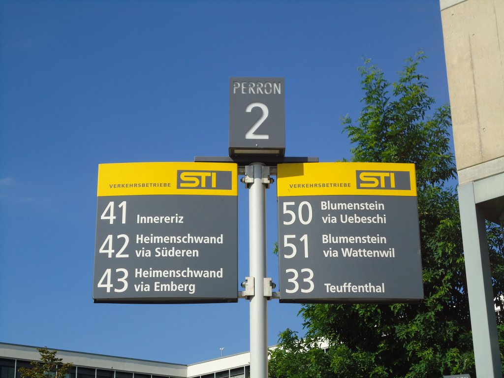(129'303) - STI-Haltestellen - Thun, Bahnhof - am 4. September 2010