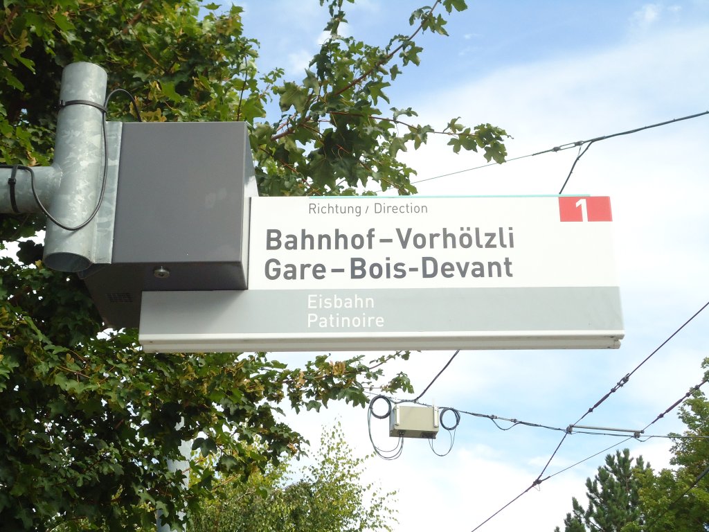 (129'635) - VB-Haltestelle - Biel, Eisbahn - am 12. September 2010