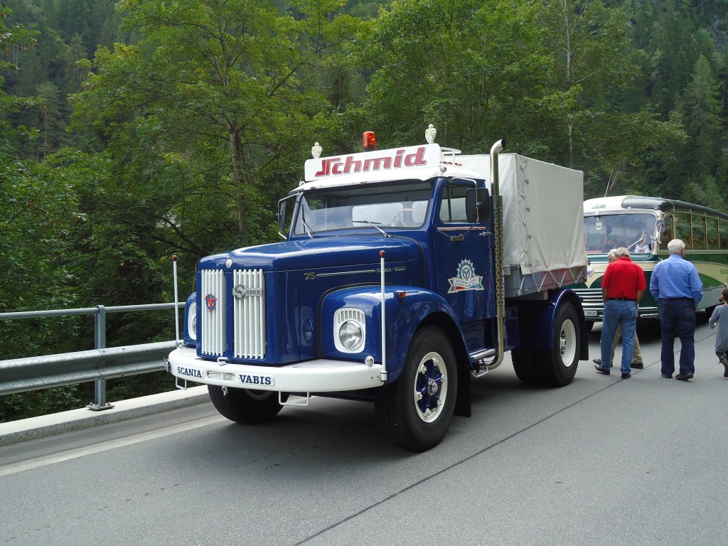 (129'868) - Schmid, Bch - SZ 41'442 - Scania am 18. September 2010 bei Valendas