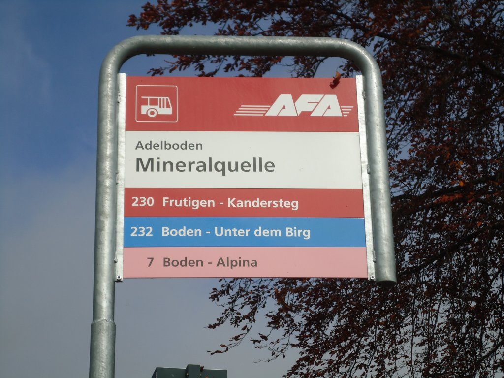 (130'369) - AFA-Haltestelle - Adelboden, Mineralquelle - am 11. Oktober 2010