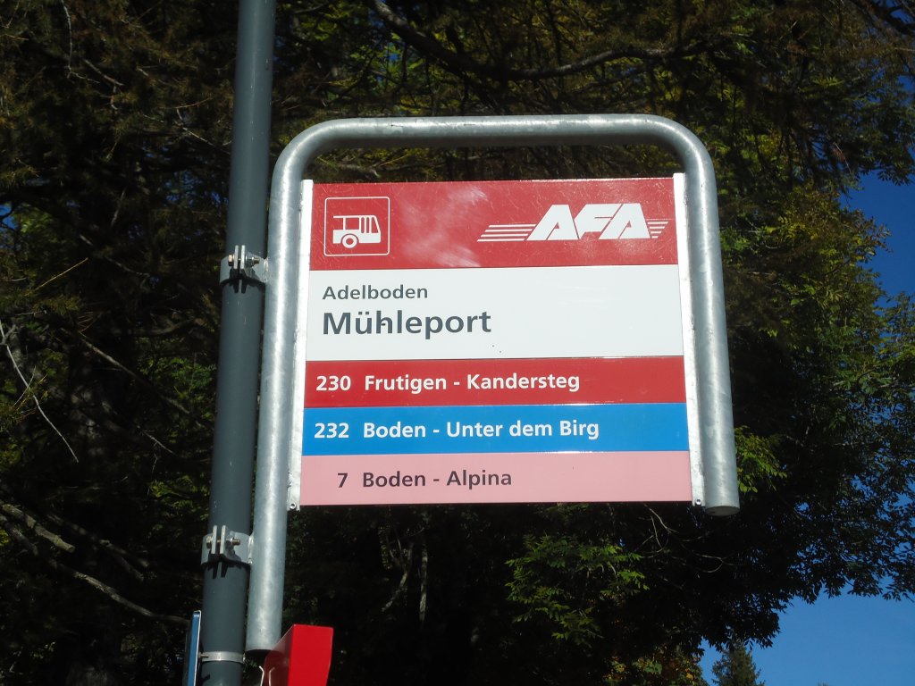 (130'371) - AFA-Haltestelle - Adelboden, Mhleport - am 11. Oktober 2010