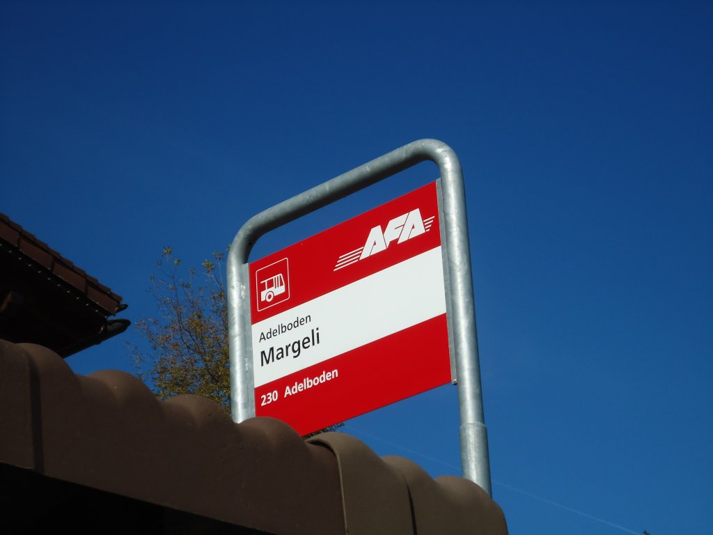 (130'377) - AFA-Haltestelle - Adelboden, Margeli - am 11. Oktober 2010