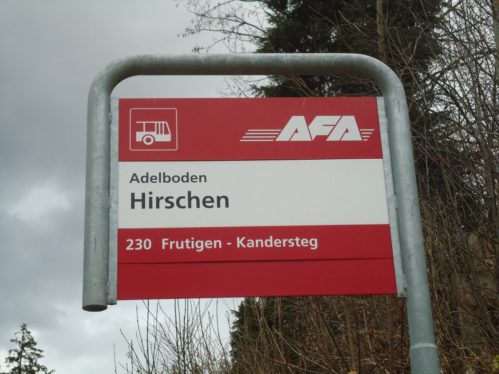 (130'965) - AFA-Haltestelle - Adelboden, Hirschen - am 15. November 2010