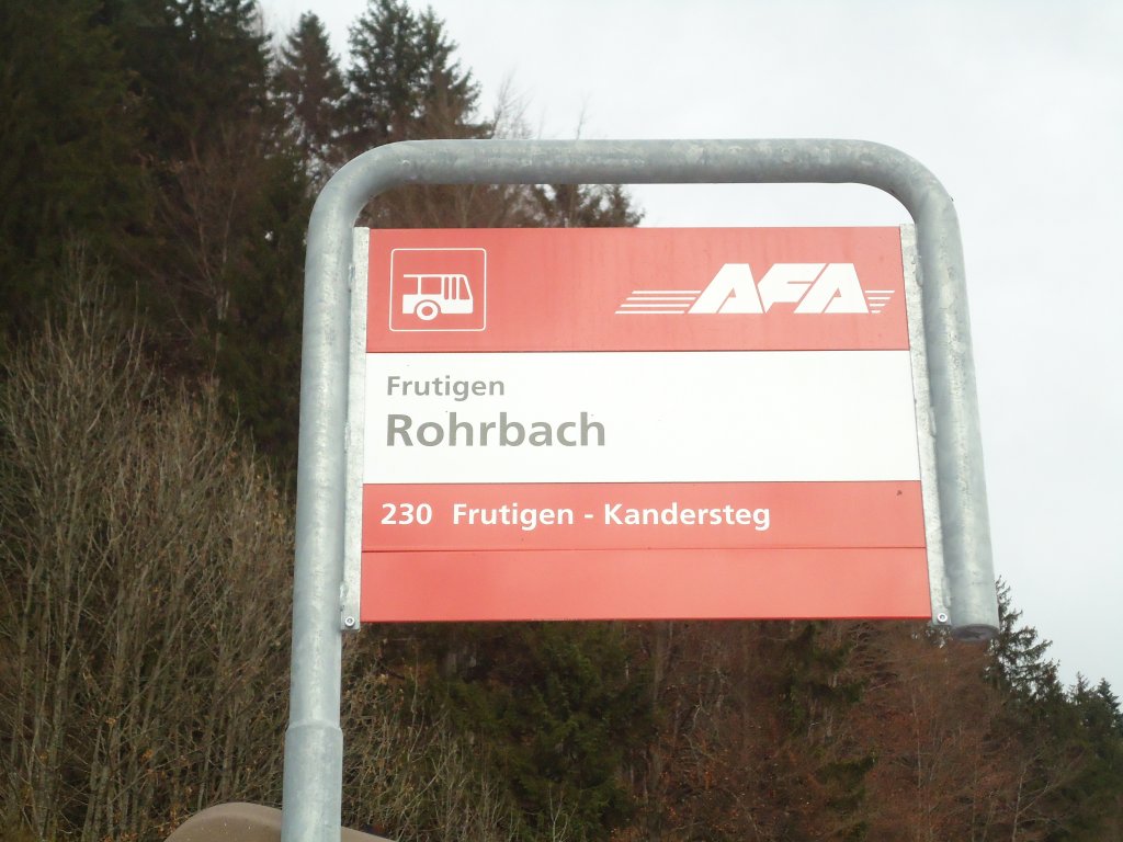 (130'970) - AFA-Haltestelle - Frutigen, Rohrbach - am 15. November 2010