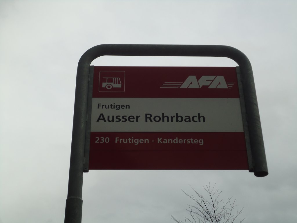 (130'972) - AFA-Haltestelle - Frutigen, Ausser Rohrbach - am 15. November 2010