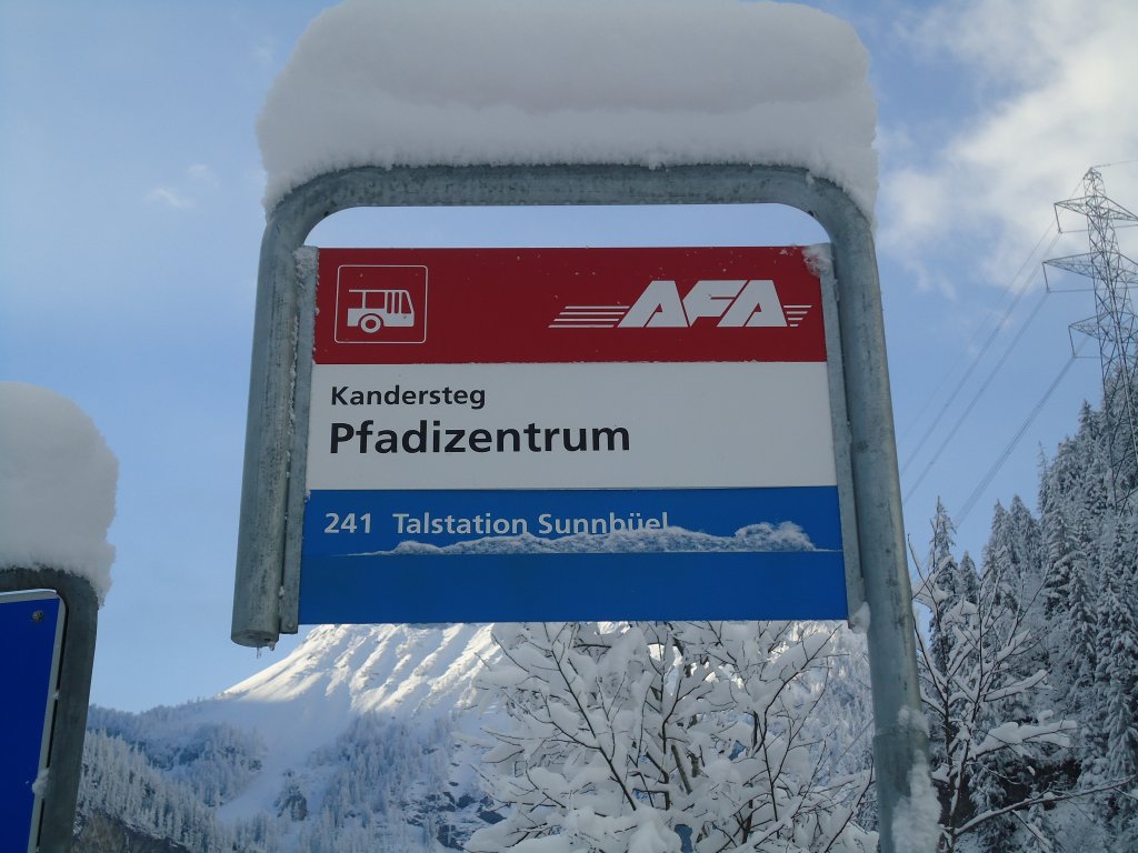 (131'679) - AFA-Haltestelle - Kandersteg, Pfadizentrum - am 26. Dezember 2010