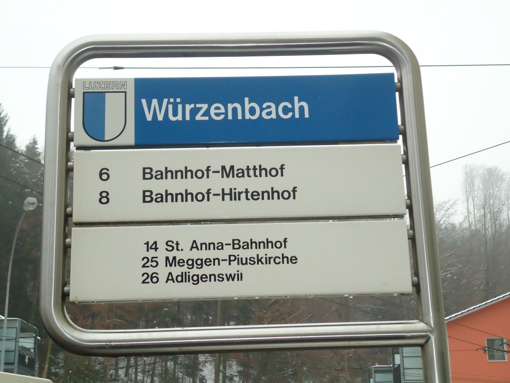 (131'797) - VBL-Haltestelle - Luzern, Wrzenbach - am 29. Dezember 2010