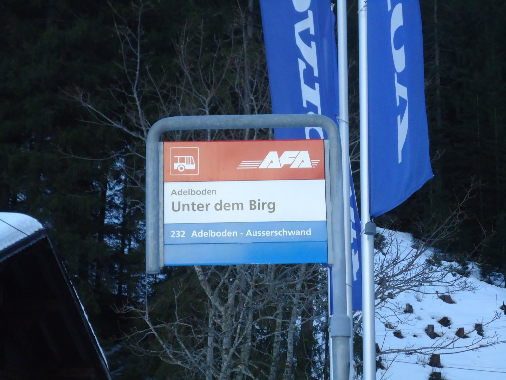 (132'046) - AFA-Haltestelle - Adelboden, Unter dem Birg - am 8. Januar 2011