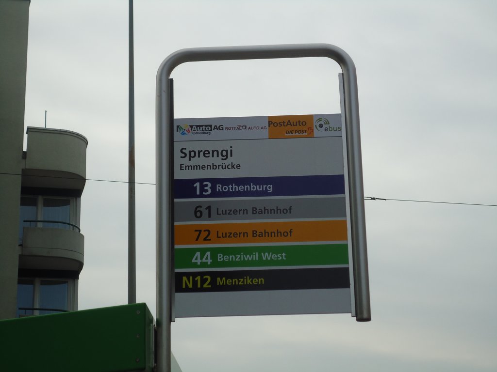 (132'980) - Bus-Haltestelle - Emmenbrcke, Sprengi - am 11. Mrz 2011