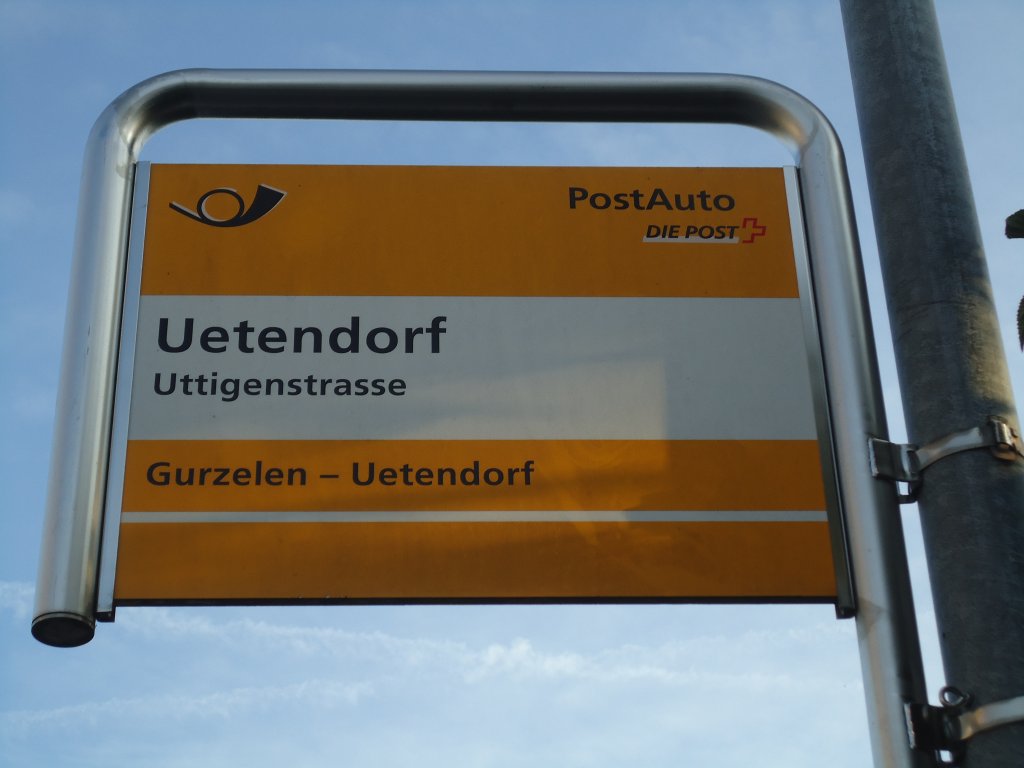 (134'181) - PostAuto-Haltestelle - Uetendorf, Uttigenstrasse - am 12. Juni 2011