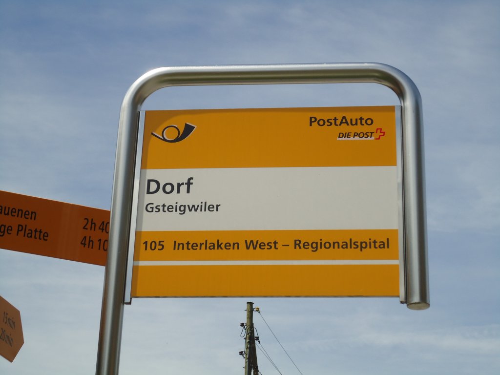 (135'164) - PostAuto-Haltestelle - Gsteigwiler, Dorf - am 15. Juli 2011