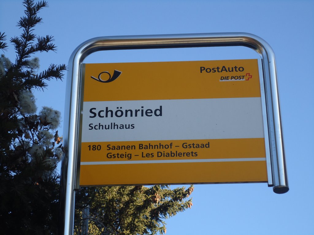 (137'008) - PostAuto-Haltestelle - Schnried, Schulhaus - am 25. November 2011