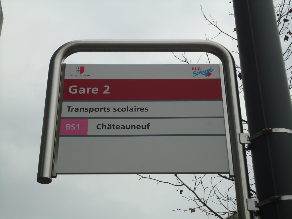 (137'786) - BUS-Sdunois-Haltestelle - Sion, Gare 2 - am 19. Februar 2012