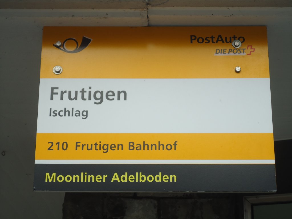 (138'444) - PostAuto-Haltestelle - Frutigen, Ischlag - am 6. April 2012