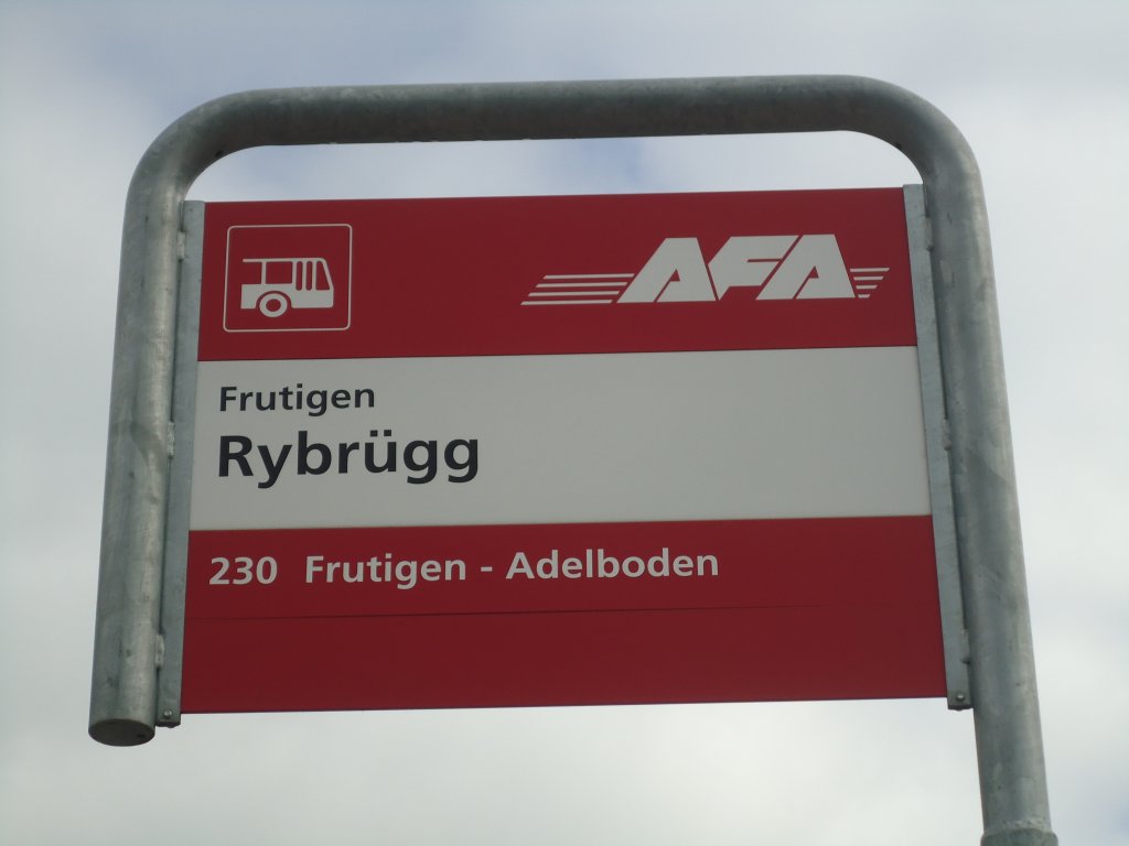 (138'449) - AFA-Haltestelle - Frutigen, Rybrgg - am 6. April 2012