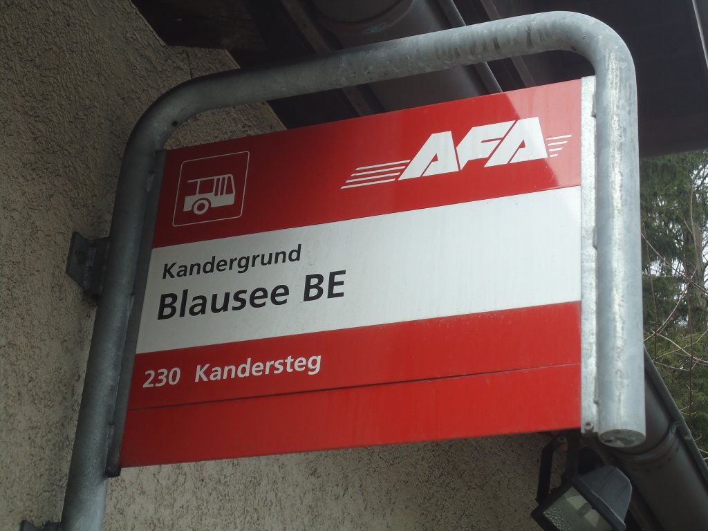 (138'462) - AFA-Haltestelle - Kandergrund, Blausee BE - am 6. April 2012