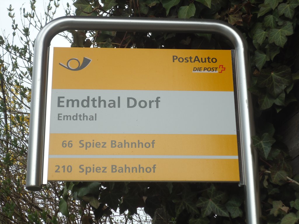 (138'479) - PostAuto-Haltestelle - Emdthal, Emdthal Dorf - am 6. April 2012