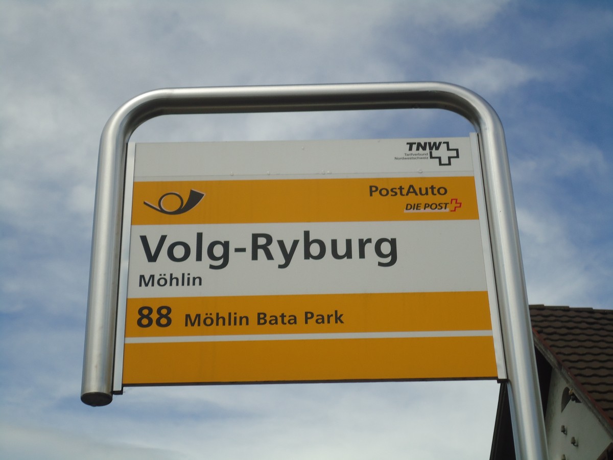 (138'682) - PostAuto-Haltestelle - Mhlin, Volg-Ryburg - am 6. Mai 2012