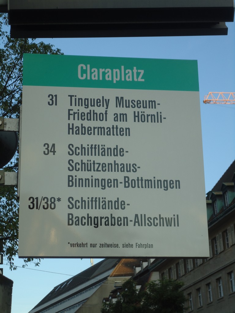 (140'525) - BVB-Haltestelle - Basel, Claraplatz - am 16. Juli 2012
