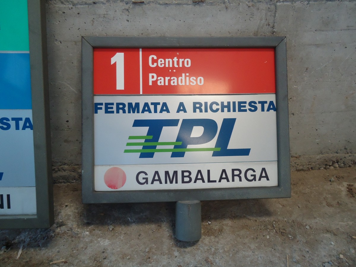 (141'299) - TPL-Haltestelle - Lugano, Gambalarga - am 19. August 2012 in Yvonand