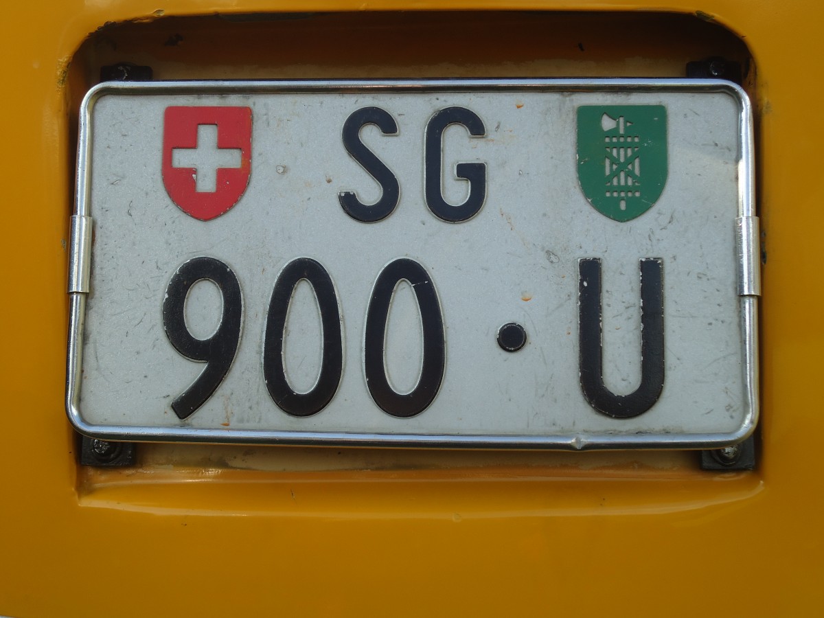 (141'607) - Schweizer Autonummer - SG 900 U - am 15. September 2012 in Chur, Waffenplatz