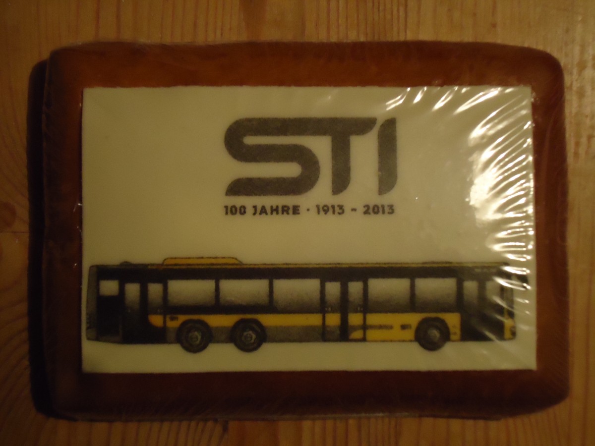 (142'261) - Lebkuchen zum Anlass von 100 Jahre STI von der Confisierie Steinmann am 22. November 2012