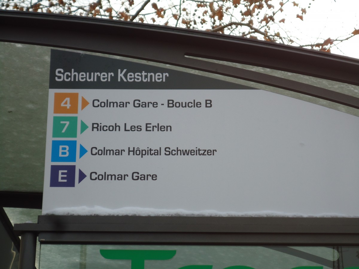 (142'341) - Bus-Haltestelle - Colmar, Scheurer Kestner - am 8. Dezember 2012