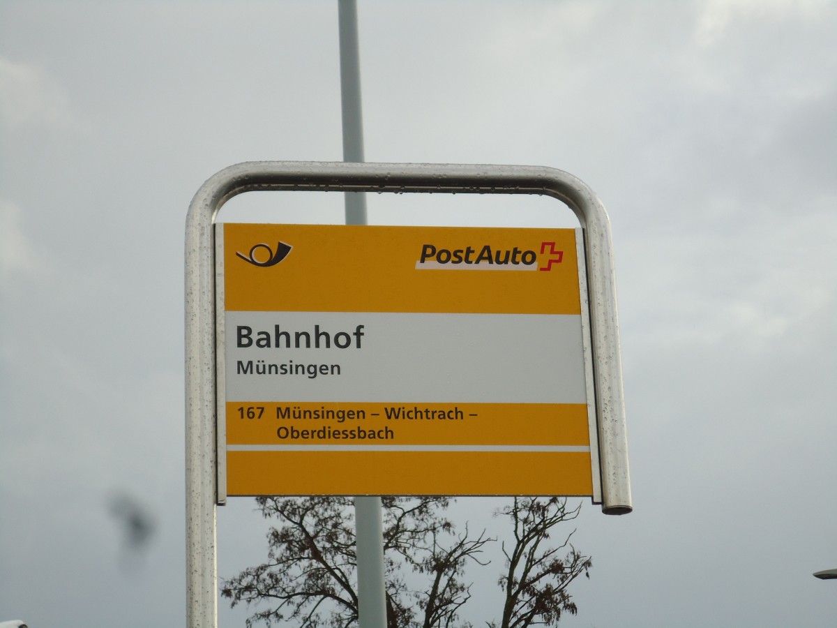 (142'449) - PostAuto-Haltestelle - Mnsingen, Bahnhof - am 10. Dezember 2012