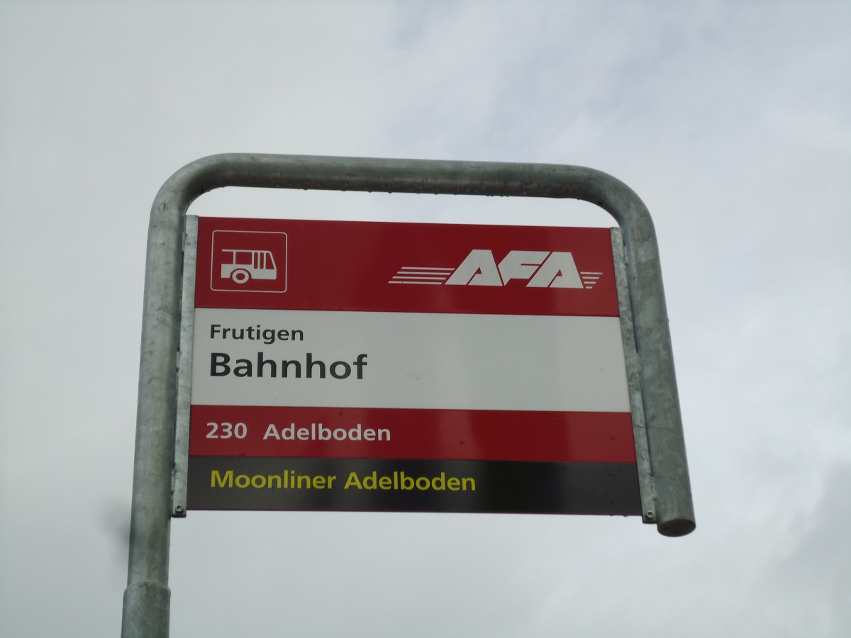 (142'544) - AFA-Haltestelle - Frutigen, Bahnhof - am 16. Dezember 2012
