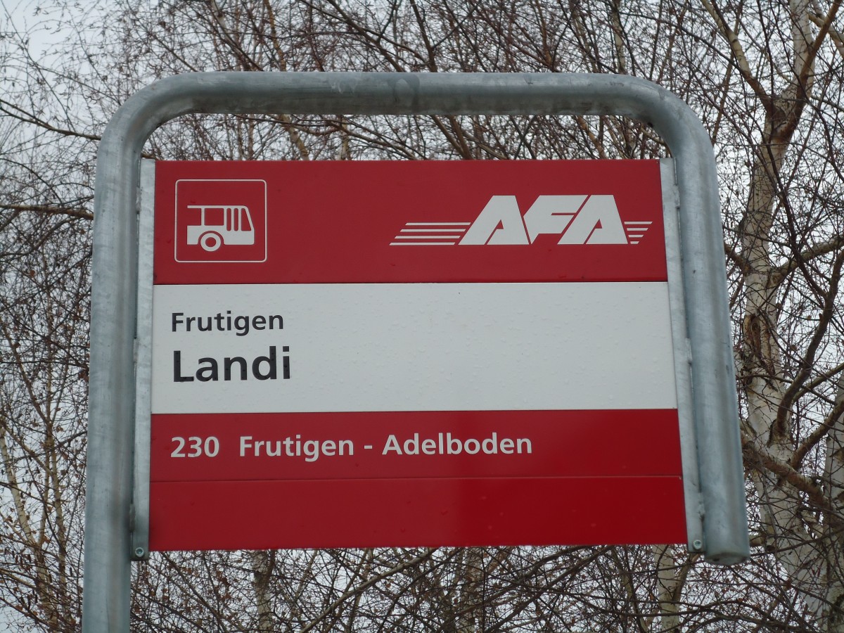 (142'548) - AFA-Haltestelle - Frutigen, Landi - am 16. Dezember 2012
