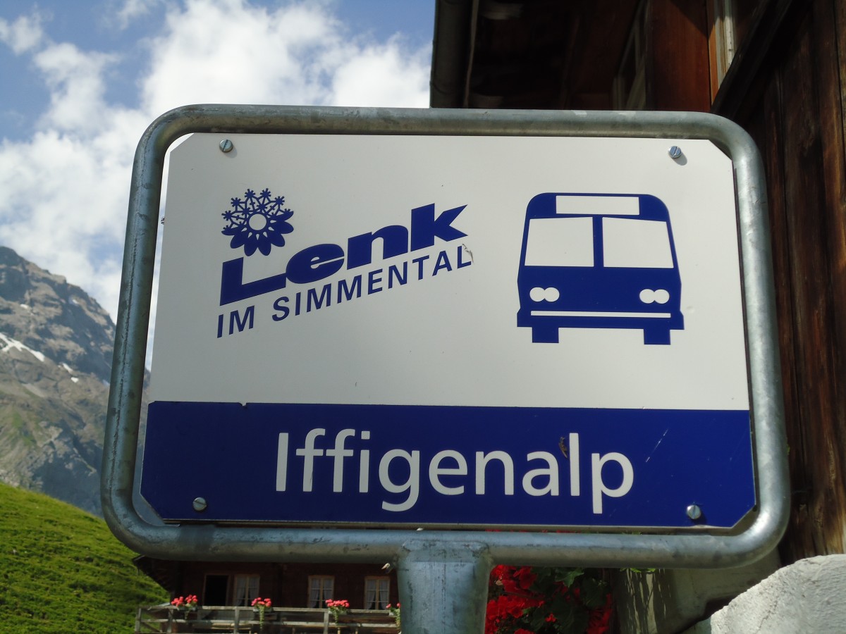(146'105) - AFA-Haltestelle (LenkBus) - Lenk, Iffigenalp - am 28. Juli 2013