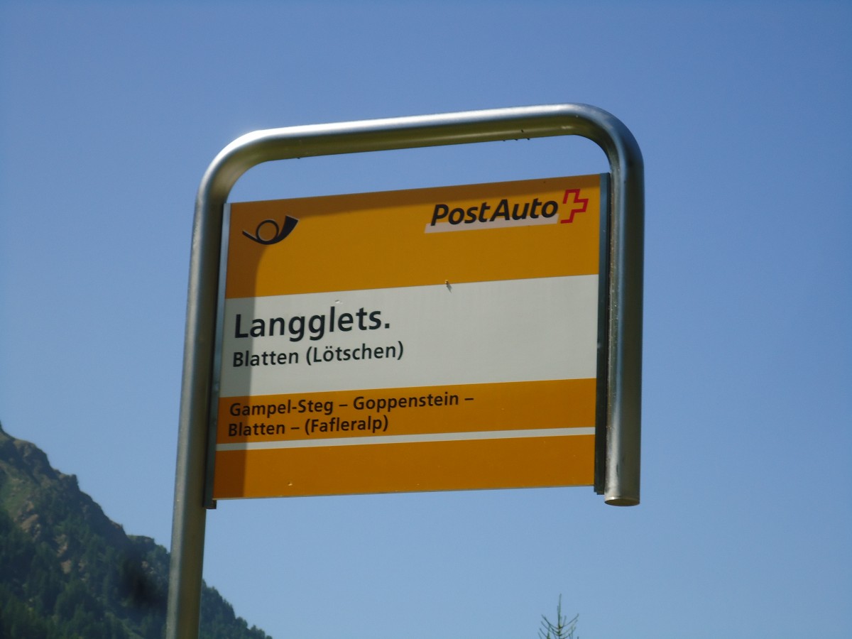 (146'238) - PostAuto-Haltestelle - Blatten (Ltschen), Langglets. - am 5. August 2013