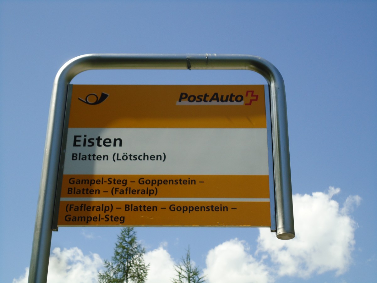 (146'254) - PostAuto-Haltestelle - Blatten (Ltschen), Eisten - am 5. August 2013