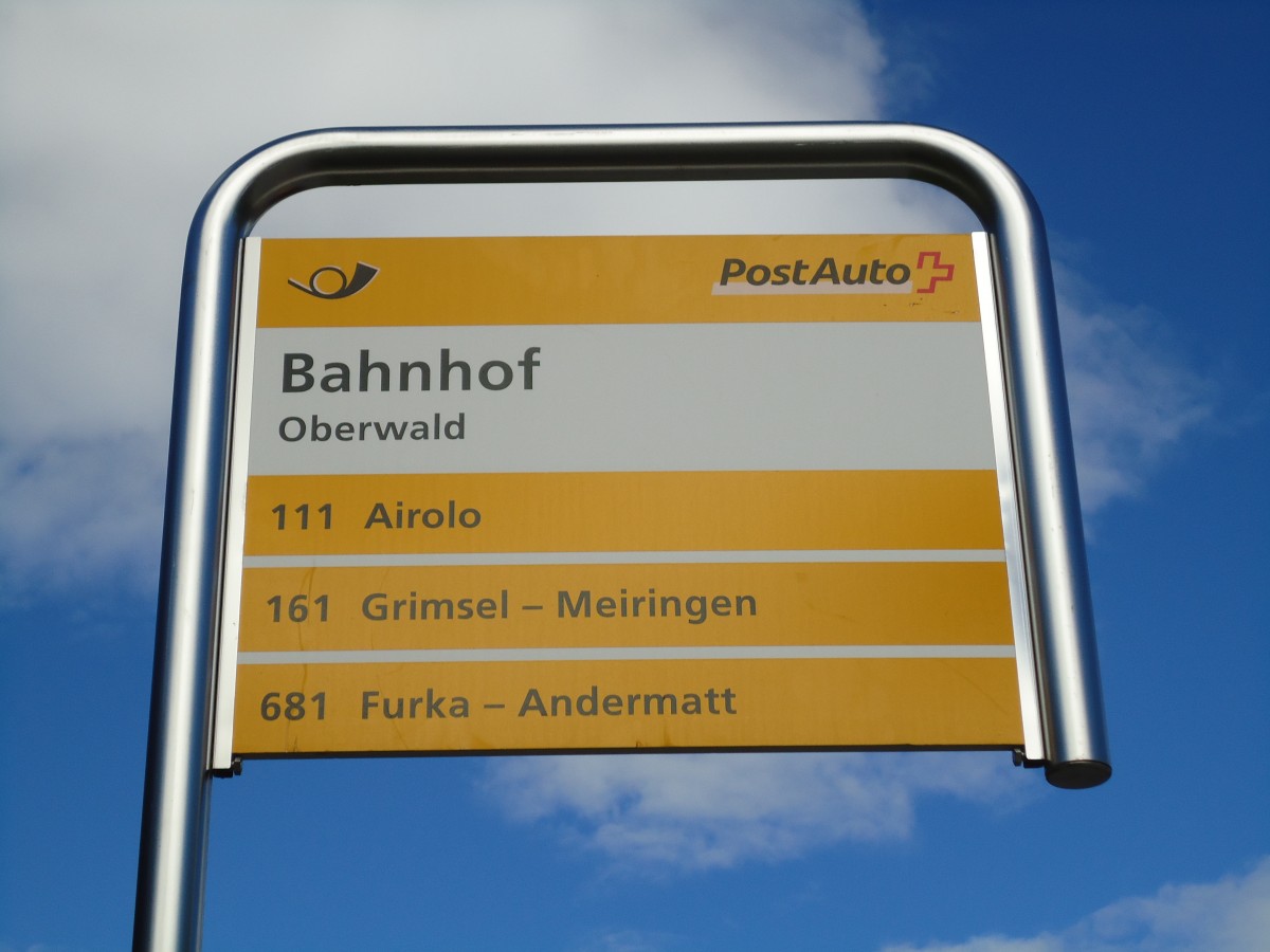 (147'036) - PostAuto-Haltestelle - Oberwald, Bahnhof - am 2. September 2013