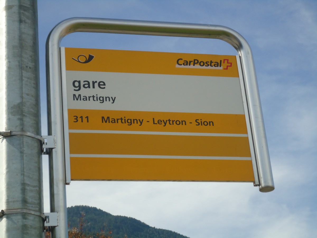 (147'334) - PostAuto-Haltestelle - Martigny, gare - am 22. September 2013
