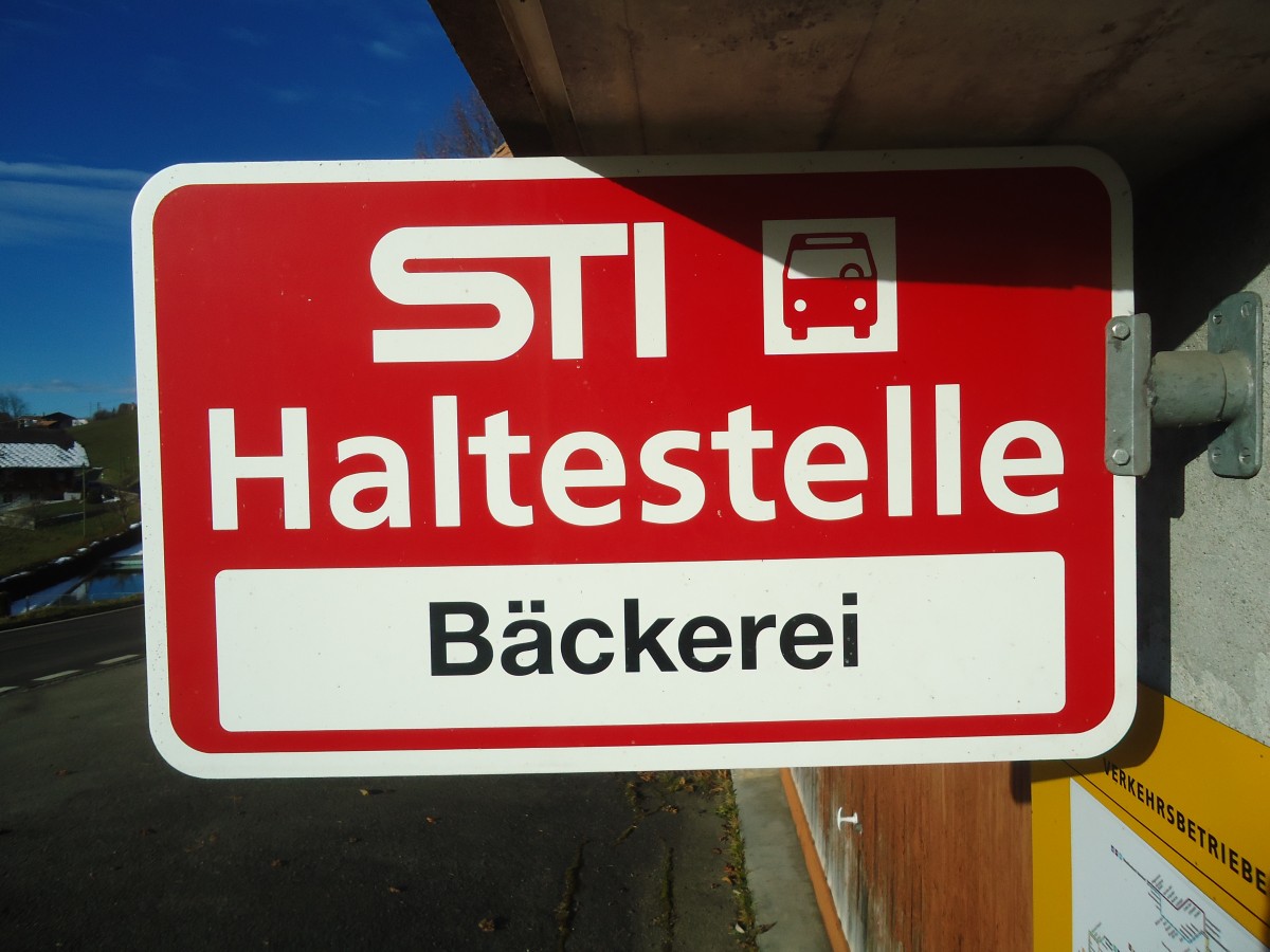 (148'323) - STI-Haltestelle - Wangelen, Bckerei - am 15. Dezember 2013