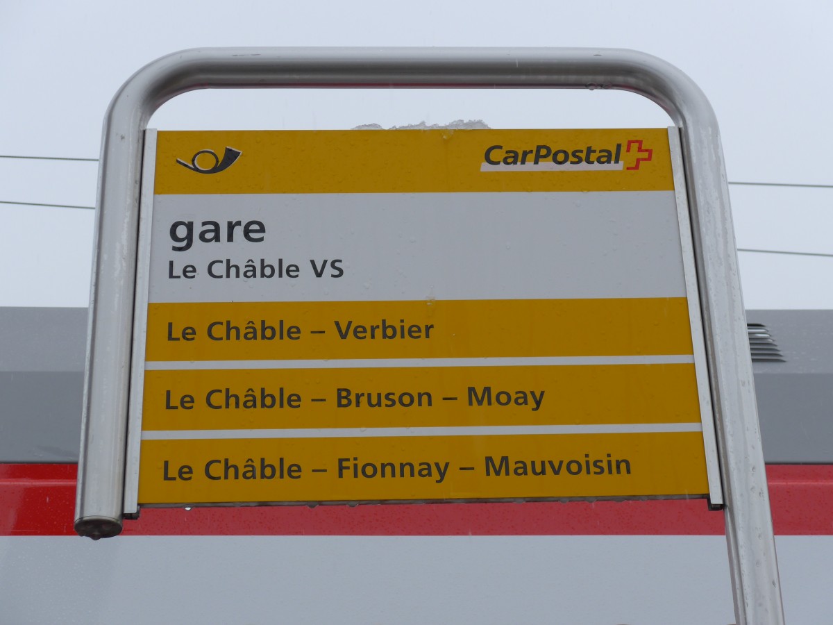 (148'695) - PostAuto-Haltestelle - Le Chble VS, gare - am 2. Februar 2014