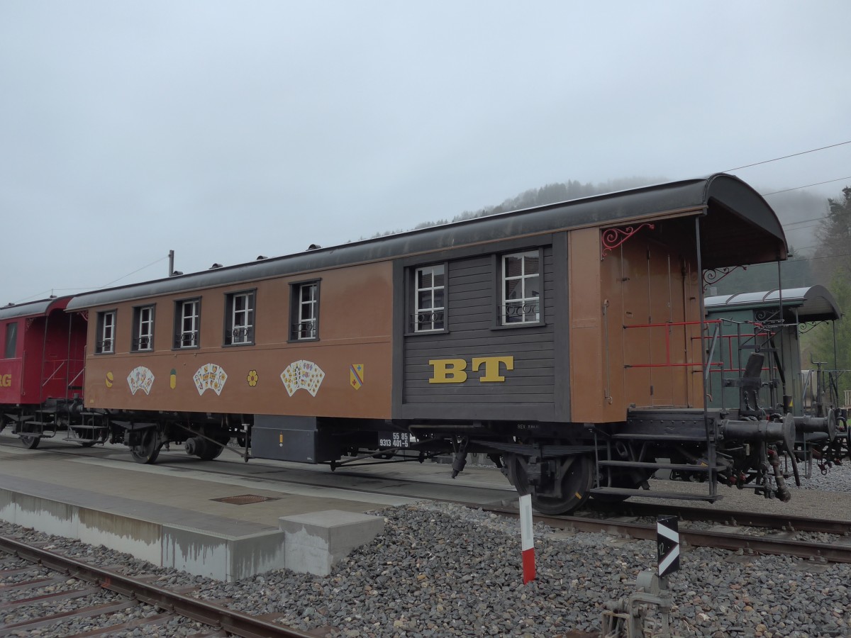 (149'559) - BT-Personenwagen - Nr. 401 - am 6. April 2014 im Bahnhof Bauma