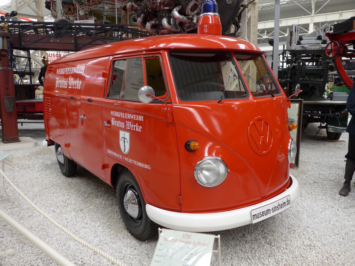 (150'333) - Werkfeuerwehr, Eibensbach - VW-Bus am 26. April 2014 in Speyer, Technik-Museum