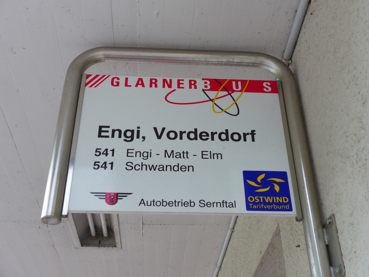 (151'802) - GlarnerBus-Haltestelle - Engi, Vorderdorf - am 23. Juni 2014