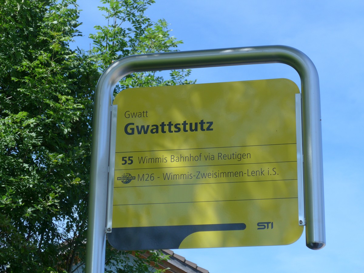 (153'961) - STI-Haltestelle - Gwatt, Gwattstutz - am 17. August 2014