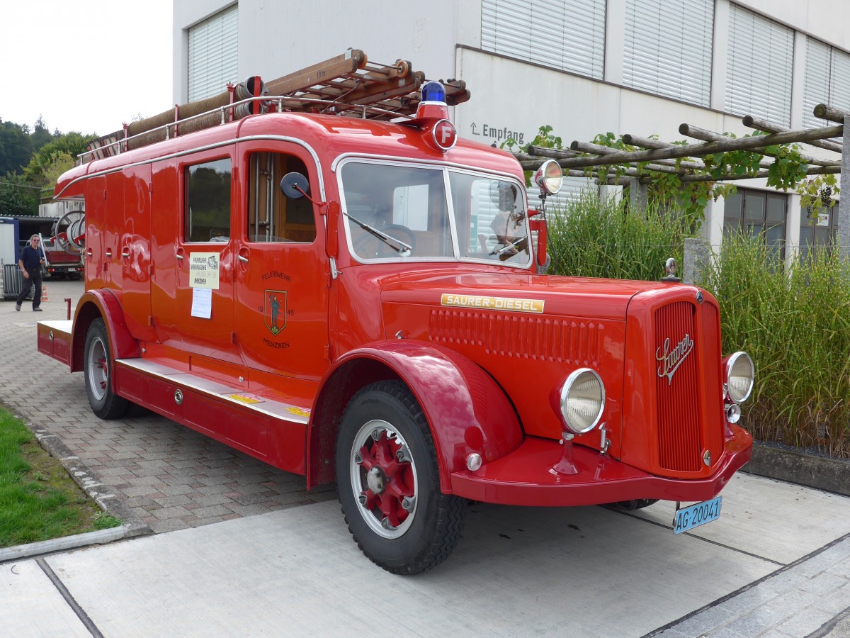 (154'509) - Feuerwehr, Menziken - AG 20'041 - Saurer am 30. August 2014 in Oberkirch, CAMPUS Sursee