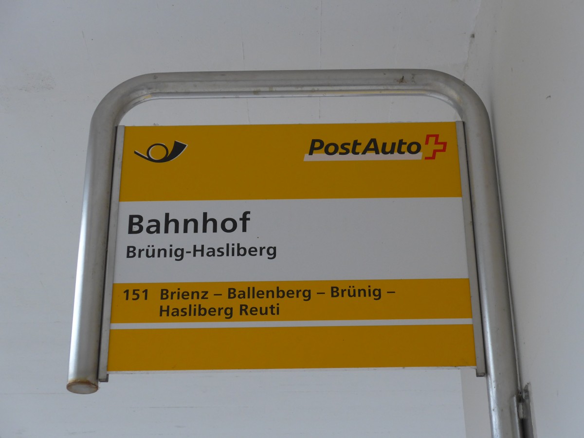 (154'674) - PostAuto-Haltestelle - Brnig-Hasliberg, Bahnhof - am 30. August 2014