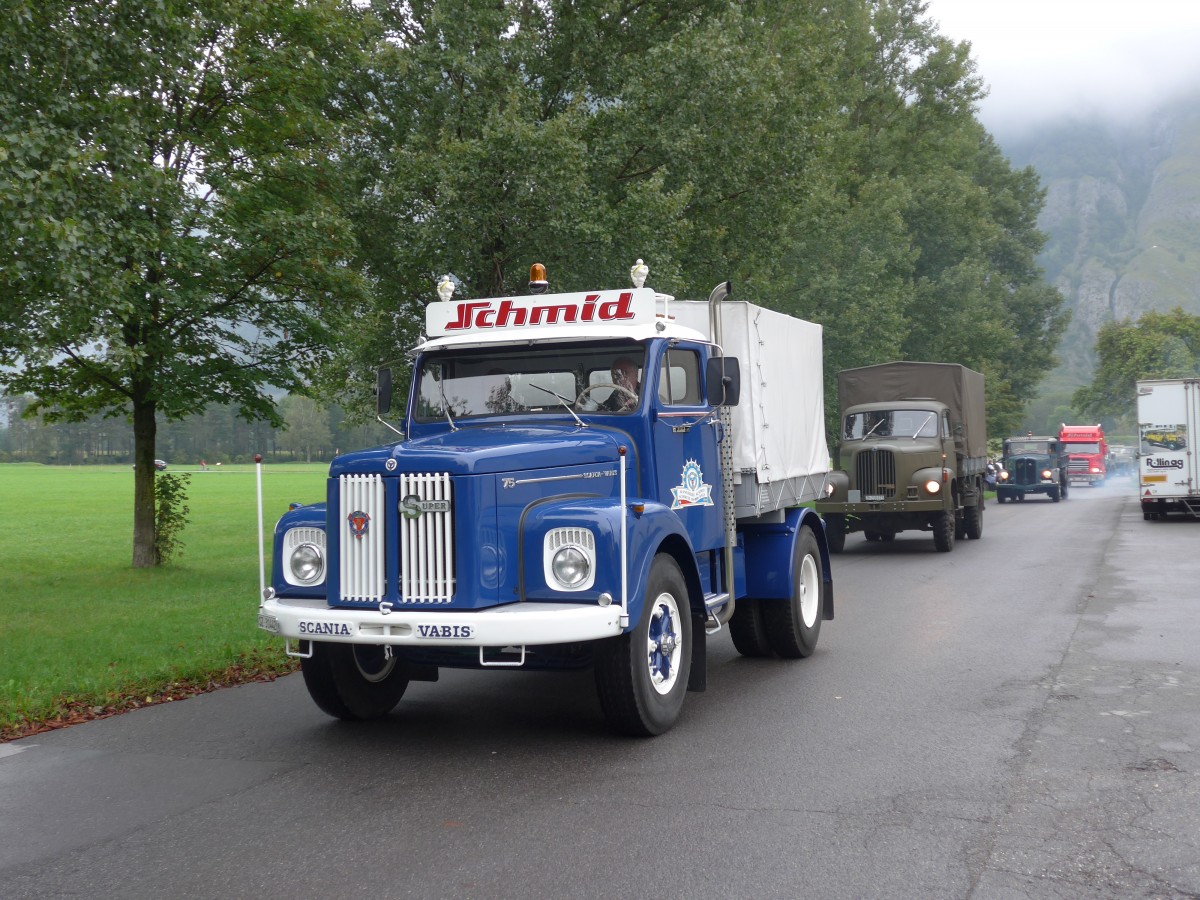 (155'013) - Schmid, Bch - SZ 31'442 - Scania am 13. September 2014 in Chur, Waffenplatz