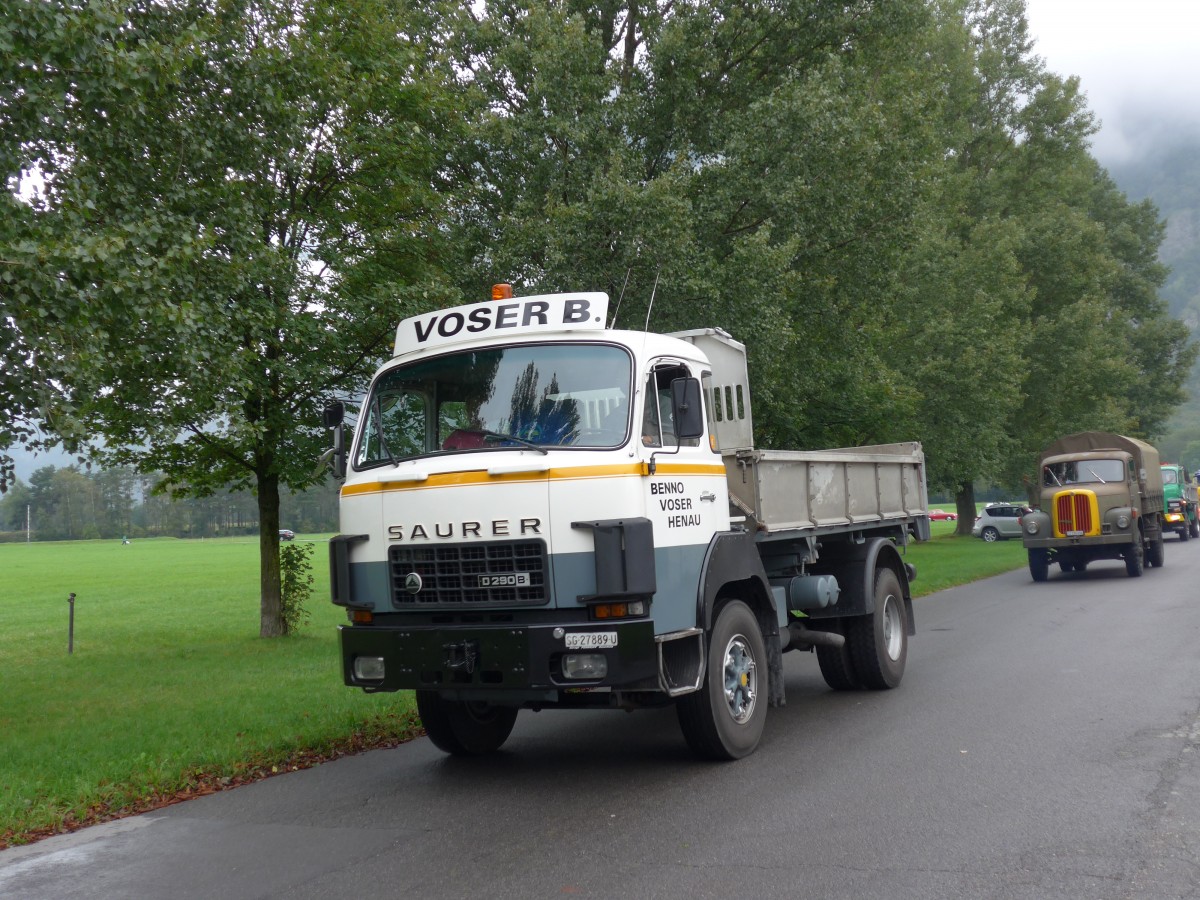 (155'045) - Voser, Henau - SG 27'889 U - Saurer am 13. September 2014 in Chur, Waffenplatz